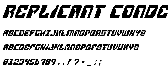 Replicant Condensed Italic font